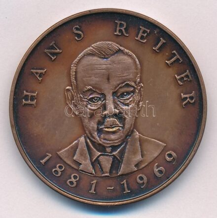1991. 'Hans Reiter 1881-1969 / XII. Európai Reumatológiai Kongresszus - Budapest' angol nyelvű, kétoldalas Br emlékérem (42mm) T:1- patina, pár kis karc