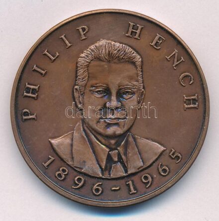 1991. 'Philip Hench 1896-1965 / XII. Európai Reumatológiai Kongresszus - Budapest' angol nyelvű, kétoldalas Br emlékérem (42mm) T:1- patina, pár kis karc