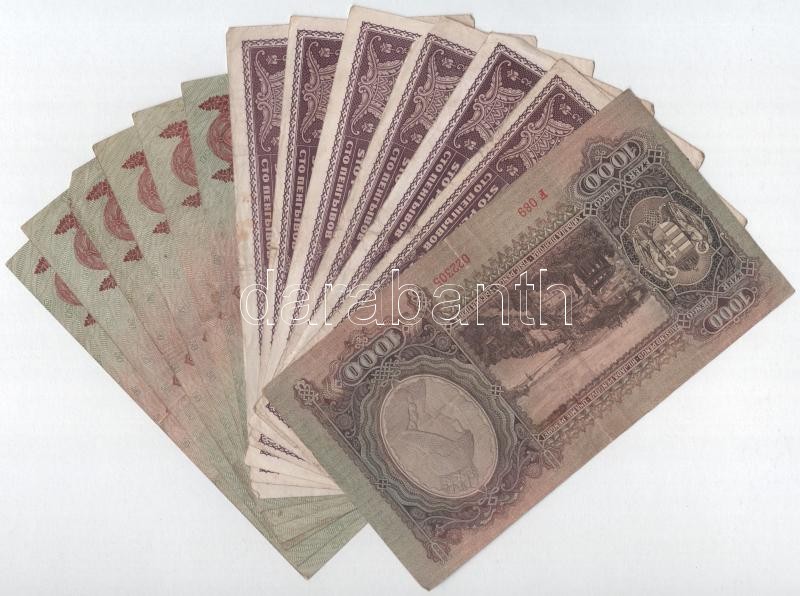 1943. 1000P 'F 089 022305' + 1932. 50P (6x) + 1945. 100P (6x) T:III - Image 2