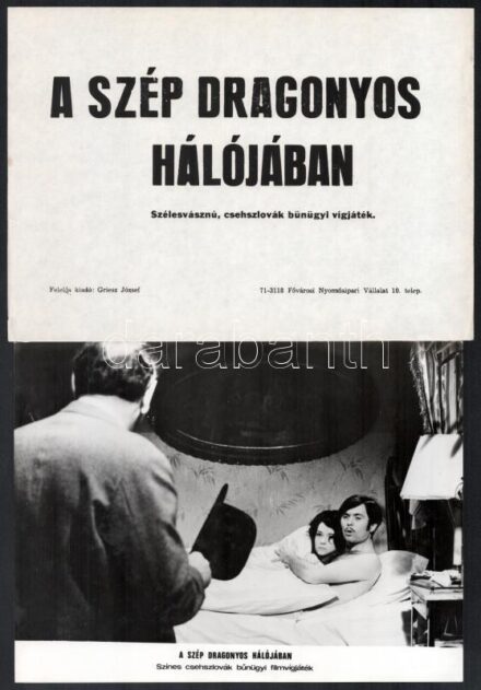 cca 1970 ,,A szép dragonyos hálójában' című csehszlovák film jelenetei és szereplői, 13 db vintage produkciós filmfotó, ezüst zselatinos fotópapíron, a használatból eredő (esetleges) kisebb hibákkal, + hozzáadva egy szöveges