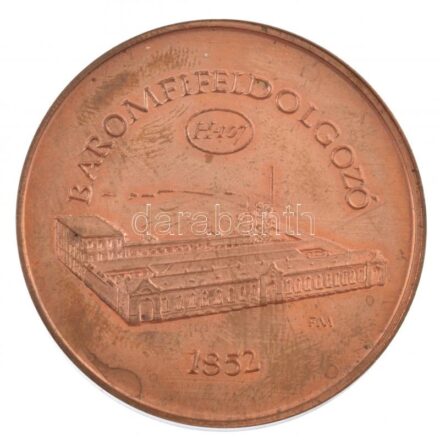 Fritz Mihály (1947-) DN 'Baromfifeldolgozó 1852 / Az év embere - Kiskunhalas' kétoldalas Br piefort emlékérem (42,5mm) T:2 patina, ph