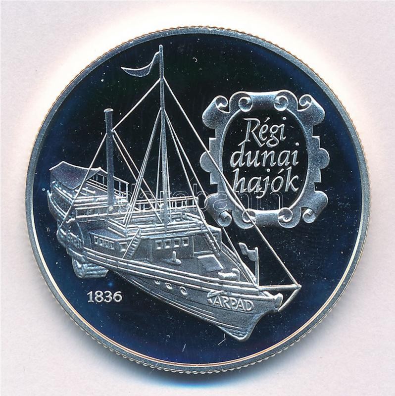 1993. 500Ft Ag 'Régi dunai hajók - Árpád' kapszulában, tanúsítvánnyal T:PP Adamo EM129