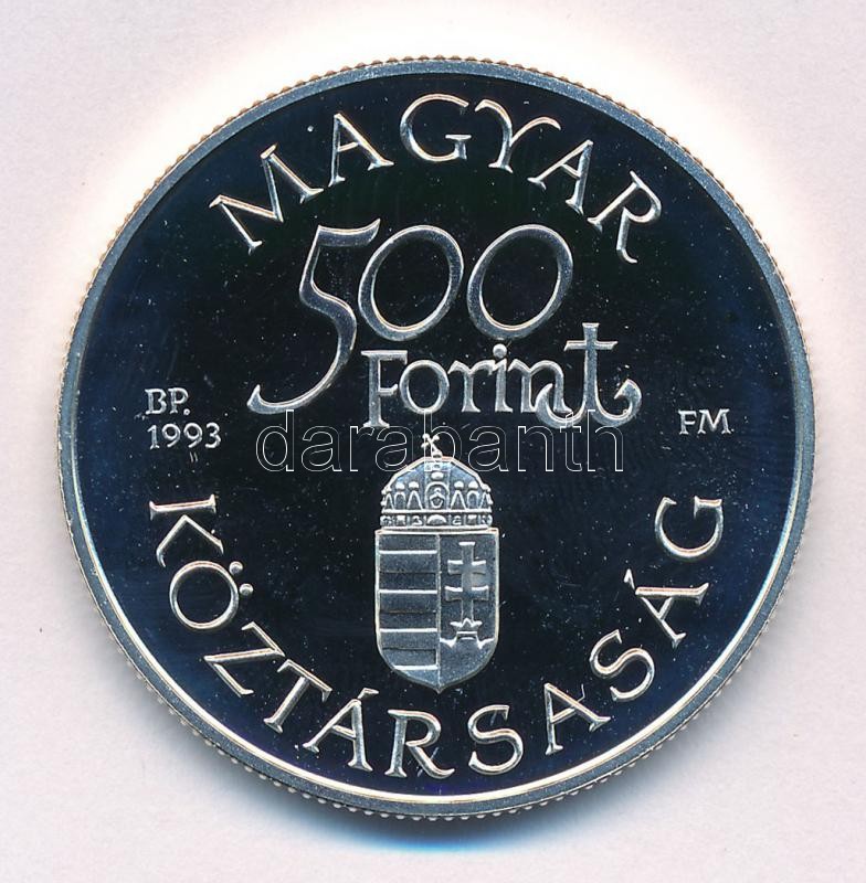 1993. 500Ft Ag 'Régi dunai hajók - Árpád' kapszulában, tanúsítvánnyal T:PP Adamo EM129 - Image 2