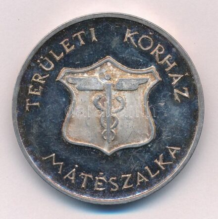 Bogár Livia (1957-) DN 'Területi Kórház Mátészalka / A beteg biztonsága a legfontosabb - Szent Kozma és Damján' kétoldalas fém emlékérem (42mm) T:2 patina, karc