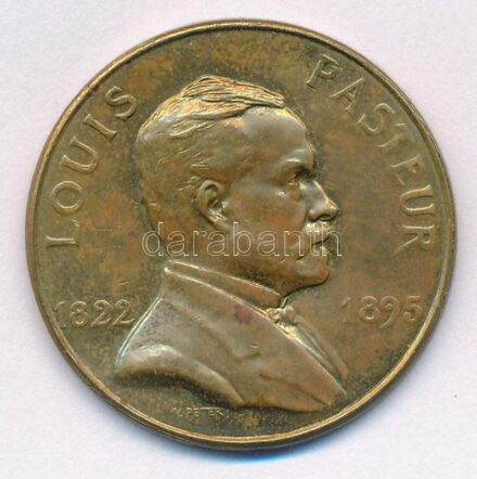 Franciaország 1928. 1/10 Europa 'Louis Pasteur' Al-Br fantáziaveret T:2 patina France 1928. 1/10 Europa 'Louis Pasteur' Al-Br fantasy coin C:XF patina