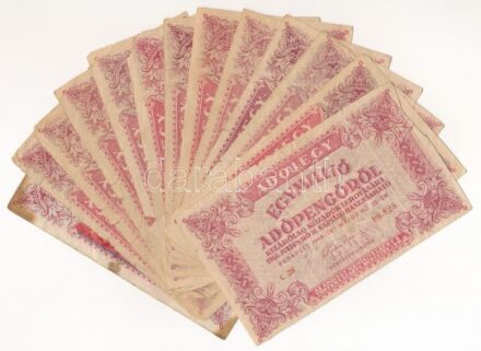 1946. 1.000.000AP (13db, közte 3db fordított címerrel) T:III,III- Adamo P53