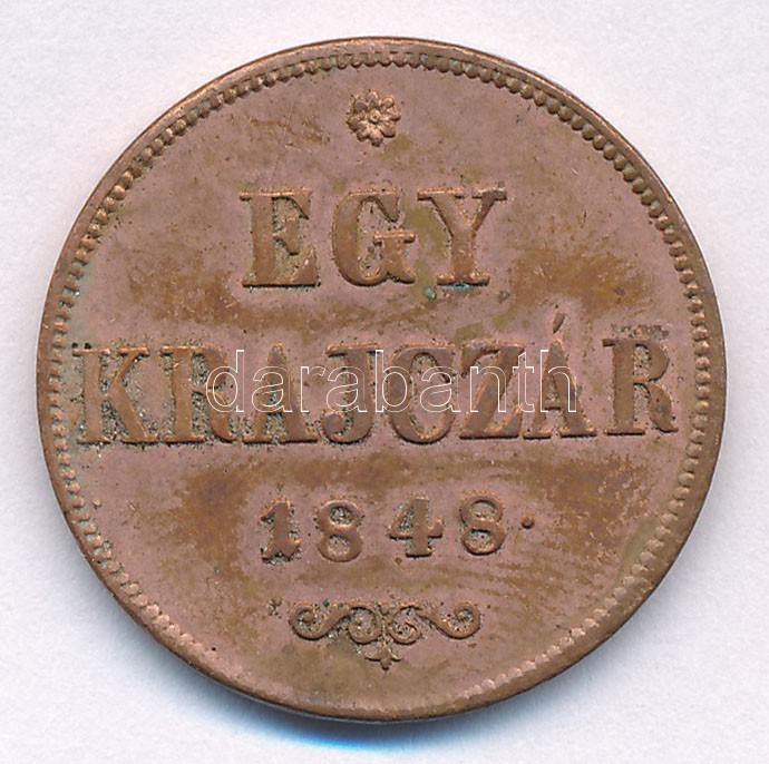 1848. 1kr Cu T:1-,2 ph. Adamo B1