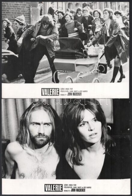 cca 1973 ,,Valerie' című angol film jelenetei és szereplői, 13 db vintage produkciós filmfotó, ezüst zselatinos fotópapíron, a használatból eredő (esetleges) kisebb hibákkal, 18x24 cm