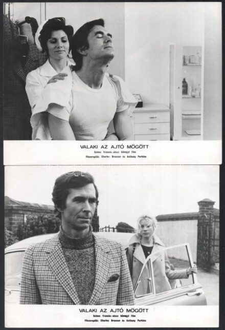 cca 1971 ,,Valaki az ajtó mögött' című francia - olasz bűnügyi film jelenetei és szereplői, 13 db vintage produkciós filmfotó, ezüst zselatinos fotópapíron, a használatból eredő (esetleges) kisebb hibákkal, 18x24 cm