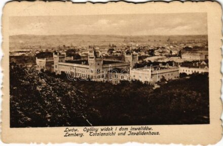 1917 Lviv, Lwów, Lemberg; Ogólny widok i dom inwalidów / Invalidenhaus