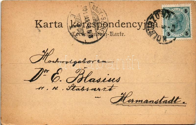 1901 Kolbuszowa, K.u.k. Kaserne / military barracks. A. Jaderny Fotogr. (worn corners) - Image 2