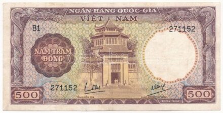 Vietnam / Dél-Vietnam 1964. 500D T:III Vietnam / South Vietnam 1964. 500 Dong C:F Krause P#22