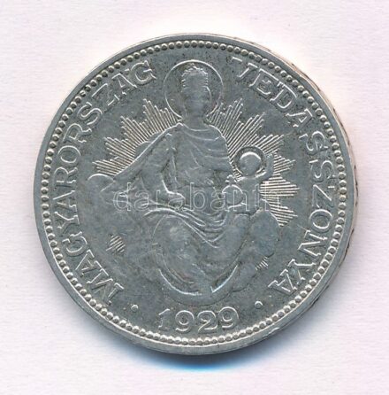 1929. 2P Ag 'Madonna' T:3 kis ph. Adamo P7