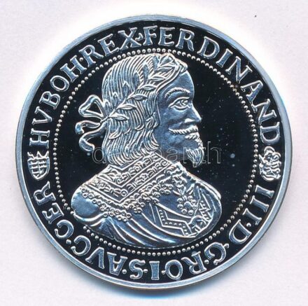 DN 'Magyar tallérok utánveretben - III. Ferdinánd tallérja 1652' Ag emlékérem (20g/0.999/38,6mm) T:PP