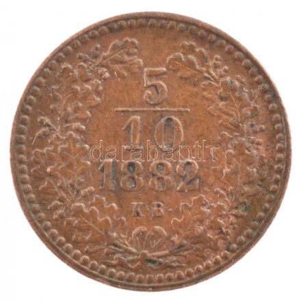 1882KB 5/10kr Cu T:2 Hungary 1882KB 5/10 Kreuzer Cu C:XF Adamo M3.1