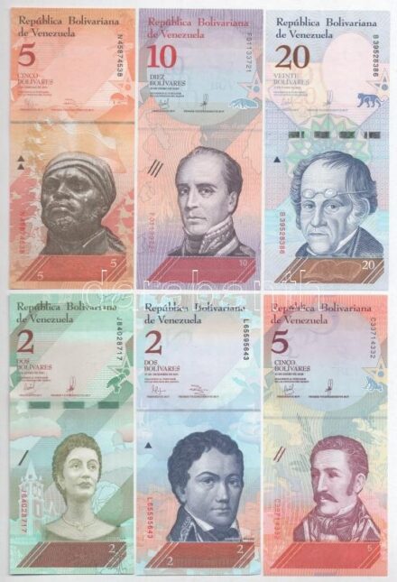 Venezuela 2011-2019. 2B-20.000B (12xklf) T:I,I- Venezuela 2011-2019. 2 Bolivares - 20.000 Bolivares (12xdiff) C:UNC,AU