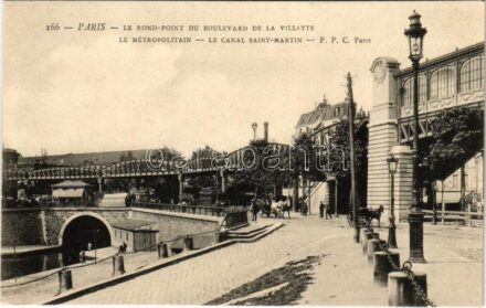 Paris, Le Rond-Point du Boulevard de la Villette le Métropolitain, Le Canal Saint-Martin