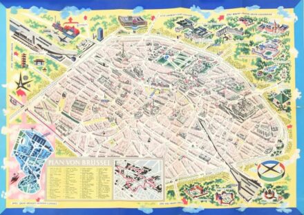 1958 Belgium Expo térkép és katalógus