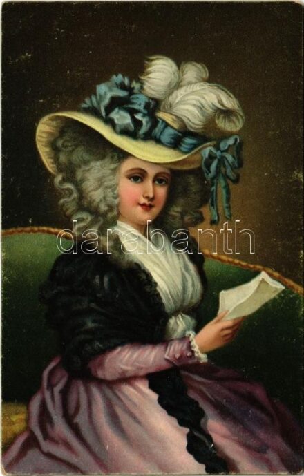 'Bildnis der Mistress Mills' Lady art postcard. Stengel litho s: Reynolds (EK)