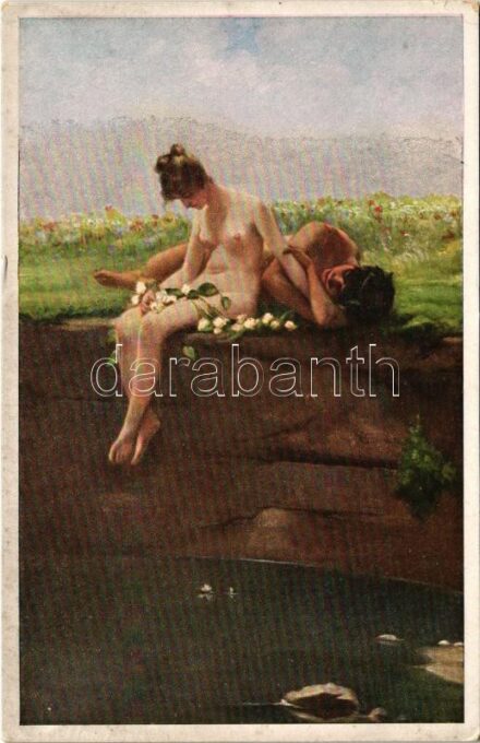 Frühling / Printemps / 'Springtime' Erotic nude lady art postcard. Hanfstaengl's Künstlerkarte Nr. 198. s: B. Piglhein (EK)