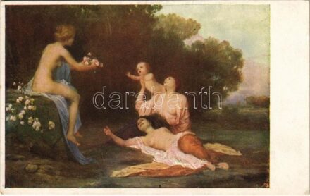 Verschwiegener Hain / 'The discreet grove' Erotic nude lady art postcard. B.K.W.I. Nr. 1861. s: Lebiebzki (EK)