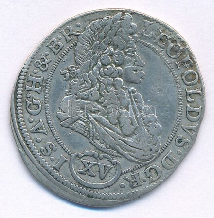 Német Államok / Szilézia 1694MMW 15kr Ag 'I. Lipót' (6,18g) T:2-,3 German States / Silesia 1694MMW 15 Kreuzer Ag 'Leopold I' (6,18g) C:VF,F Krause KM#462