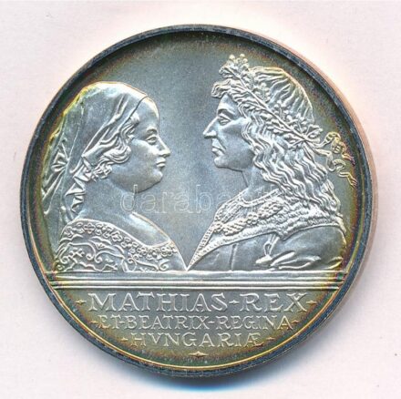 1990. 500Ft Ag 'Mátyás király / Beatrix' T:BU patina Adamo EM113