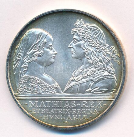 1990. 500Ft Ag 'Mátyás király / Beatrix' T:BU patina Adamo EM113