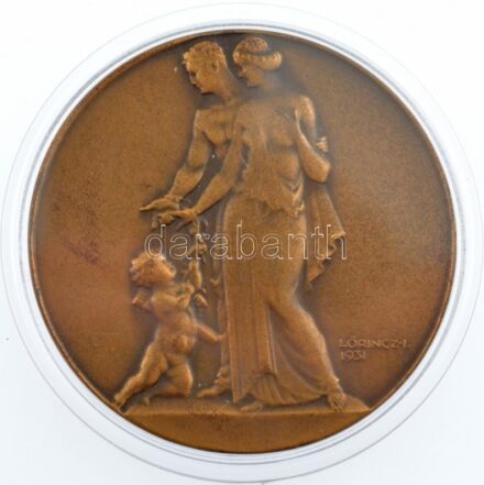 Lőrincz István (1901-1985) 1947. 'Házasságkötésünk emlékére' kétoldalas, bronz emlékérem, hátoldalon gravírozva (50mm) T:1-,2