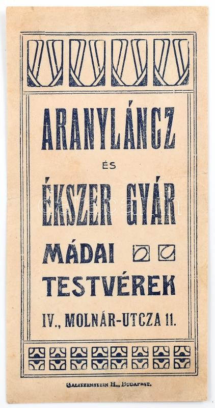 Mádai testvérek reklámos számolócédula