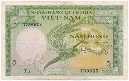 Vietnam / Dél-Vietnám 1955. 5D T:III firka South Vietnam 1955. 5 Dong C:F doodle Krause P#2