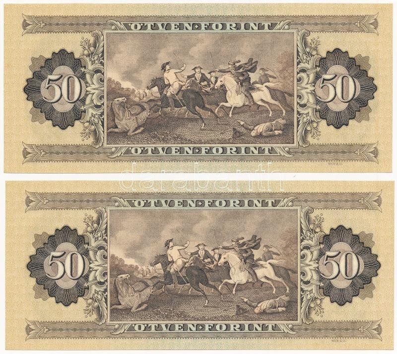 1983. 50Ft (2x) sorszámkövetők 'D 005 006248 - D 005 006249' T:I Adamo F23 - Image 2