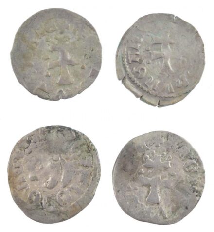 1373-1382 'szerecsenfejes' Denár Ag 'I. Nagy Lajos' (4x) T:2-,3 Hungary 1373-1382 Denar Ag 'Louis I' (4x) C:VF,F Huszár: 547., Unger I.: 432.a