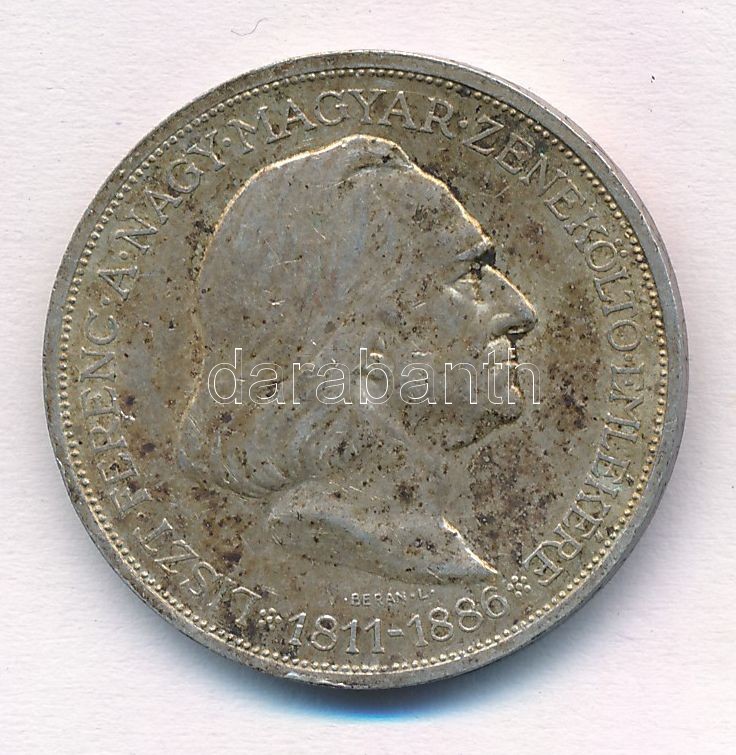 1936. 2P Ag 'Liszt' T:2 patina, kis ph. Adamo P7.3