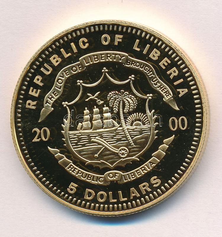 Libéria 2000. 5$ 'ECU' próbaveret T:PP Liberia 2000. 5 Dollar 'ECU' trial strike C:PP - Image 2