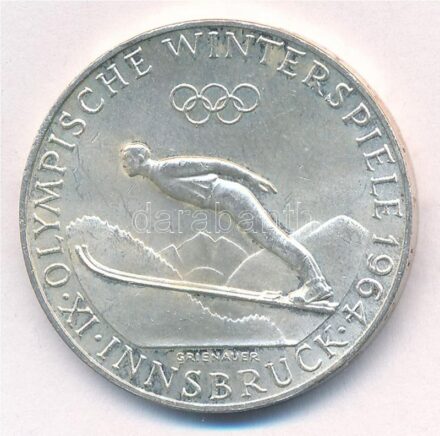 Ausztria 1964. 50Sch Ag 'IX. Téli Olimpia Innsbruck' T:1- Austria 1964. 50 Schilling Ag '9th Winter Olymplics Innsbruck' C:AU Krause KM#2896