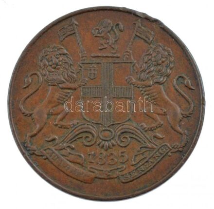 Brit-India / Kelet-Indiai Társaság 1835. 1/4A Cu T:2 ph. British India / East India Company 1835. 1/4 Anna Cu C:XF edge error Krause KM#446