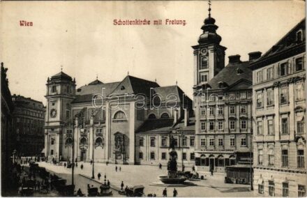Wien, Vienna, Bécs; Schottenkirche mit Freiung, Apotheke / church, square, pharmacy (small tear)