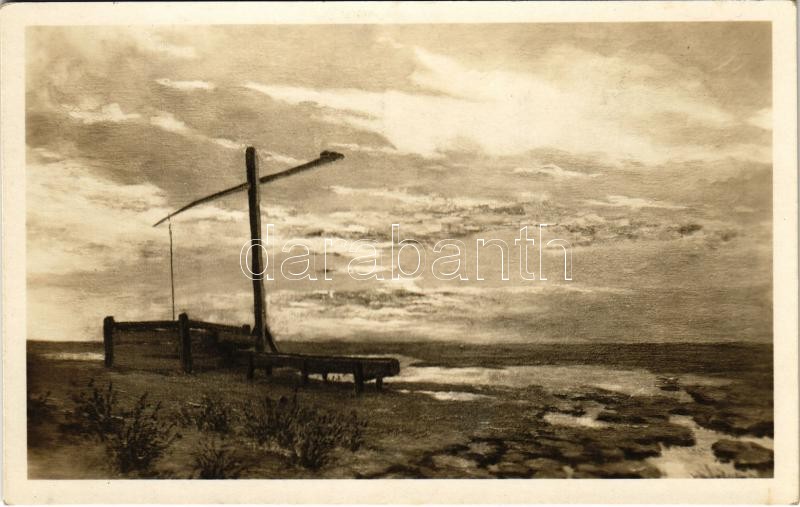 Hortobágy, Minden csendes. Pálfy József festménye után rep. Perczel Miklós 1.