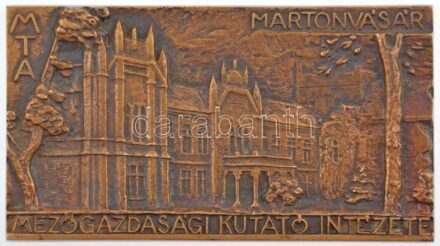 Lajos József (1936-) DN 'MTA - Martonvásár - Mezőgazdasági Kutatóintézetének Gazdasága' egyoldalas, öntött bronz plakett (72x130,5mm) T:1-