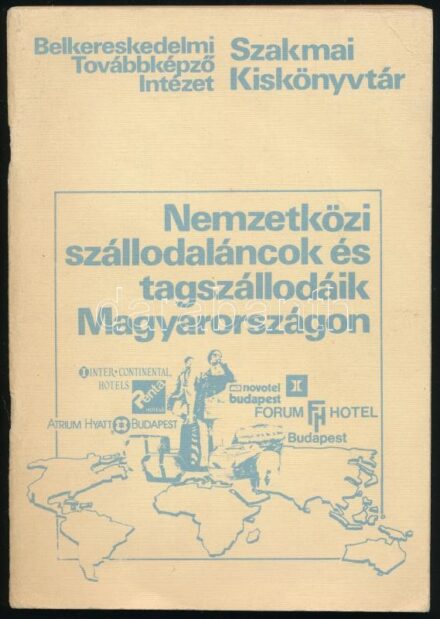 Erdei János: Nemzetközi szállodaláncok és tagszállodáik Magyarországon. Szakmai Kiskönyvtár. Bp., 1983., Belkereskedelmi Továbbképző Intézet. Kiadói papírkötés, a tartalomjegyzéknél bejelölésekkel.
