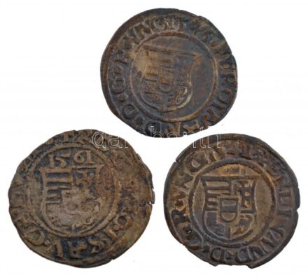 1541-1561. Denár Ag 'I. Ferdinánd' (3xklf) T:2- patina