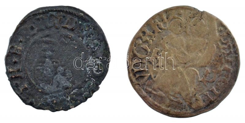 1471-1481. Denár Ag 'I. Mátyás' (0,61g) + 1589K-B Denár Ag 'Rudolf' (0,55g) T:3,2 patina Hungary 1471-1481. Denar Ag 'Matthias I' (0,61g) + 1589K-B Denar Ag 'Rudolf' (0,55g) C:F,VF patina Huszár: 718., 1059., Unger I.: 564.f, Unger II.: 811.a