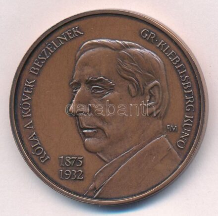 Fritz Mihály (1947- ) / Fűz Veronika (1951-) 2000. 'Gr. Klebelsberg Kunó - Róla a kövek beszélnek' kétoldalas bronz emlékérem (42,5mm) T:1 Adamo SG36