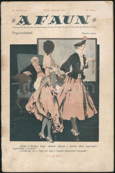 1918 A Faun c. erotikus újság címlapon Bayros grafikával