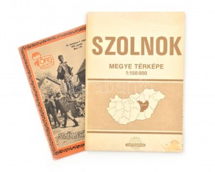 1973 Őrsvezető c. folyóirat VI. évf. 1. száma + 1986 Szolnok megye térképe, 1 : 150.000, Kartográfiai Vállalat, 91x79 cn