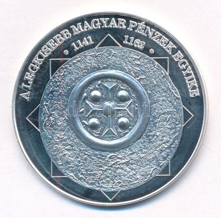 DN 'A magyar nemzet pénzérméi - A legkisebb magyar pénzek egyike 1141-1162' Ag emlékérem, tanúsítvánnyal (10,37g/0.999/35mm) T:PP ujjlenyomat