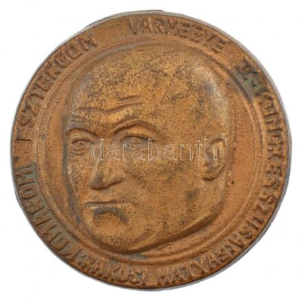 DN 'Komárom, Esztergom Vármegye II. Kongresszusa / Rákosi Mátyás' öntött bronz emlékplakett (90mm) T:2