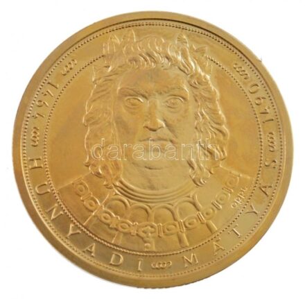 2019. 'Hunyadi Mátyás 1464-1490 / A koronázás 555. évfordulója' kétoldalas aranyozott Cu-Ni emlékérem, peremen jelzett '00836/20000' sorszámmal, kapszulában (33mm) T:BU ujjlenyomat