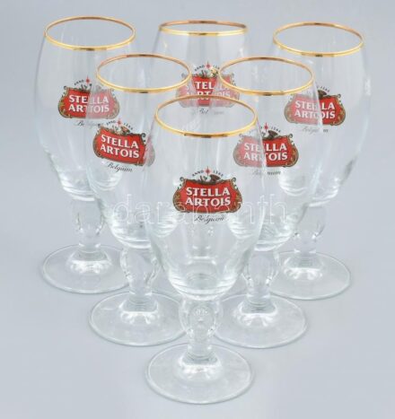 Stella Artois üveg pohárkészlet, eredeti dobozában, 6 db, 0,4 l., m: 20 cm